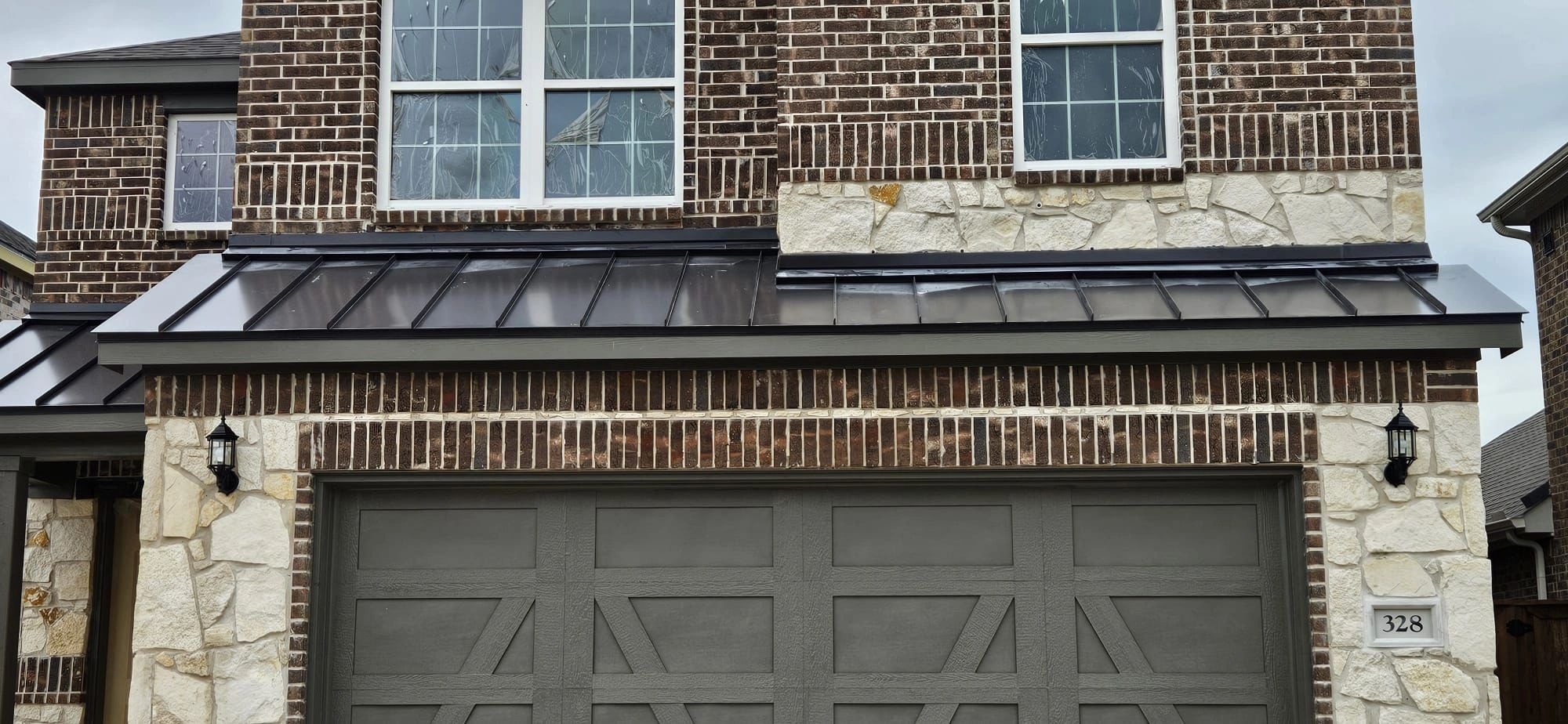 Modern home with metal roofing
